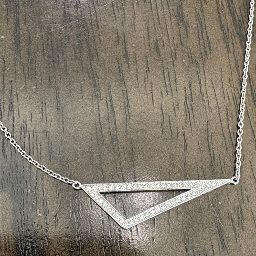 Elegant Sterling Silver Triangle Pendant Necklace